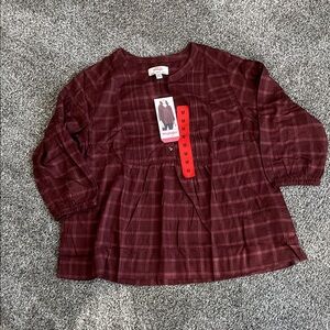 Wrangler Burgundy Plaid Blouse